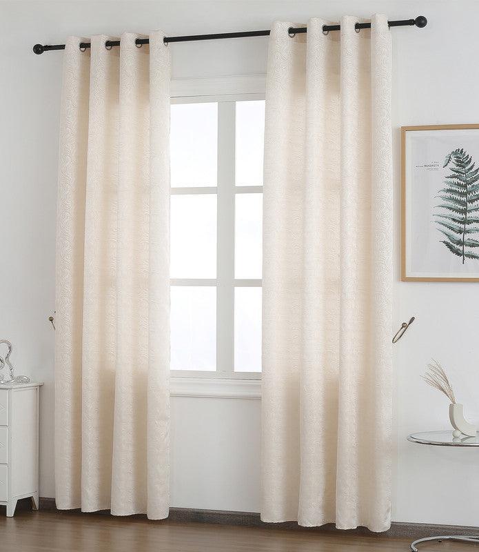 Cortina Confecionada com Padrão de Listras Rotativas Bege 140*260cm - BOD HOME