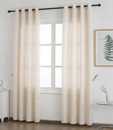 Cortina Confecionada com Padrão de Listras Rotativas Bege 140*260cm - BOD HOME