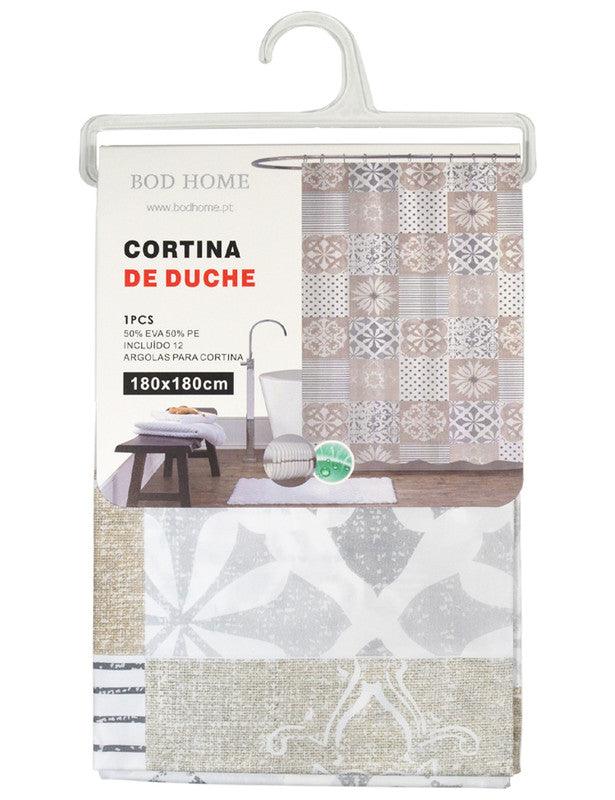 Cortina De Chuveiro Estampada Étnica 180*180cm - BOD HOME