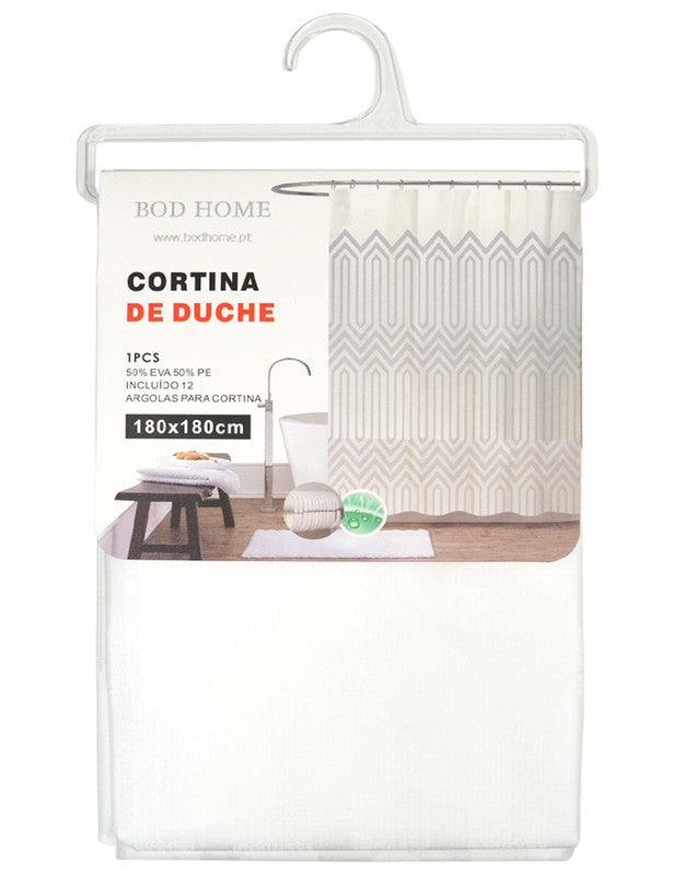 Cortina De Chuveiro Estampada Listras Marinhas 180*180cm - BOD HOME