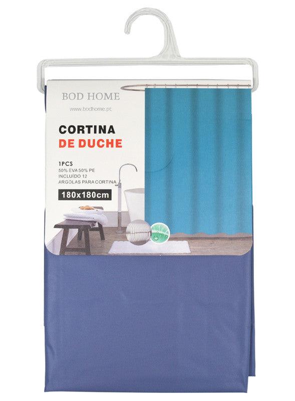 Cortina De Chuveiro Liso Azul 180*180cm - BOD HOME