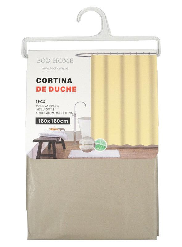 Cortina De Chuveiro Liso Bege 180*180cm - BOD HOME