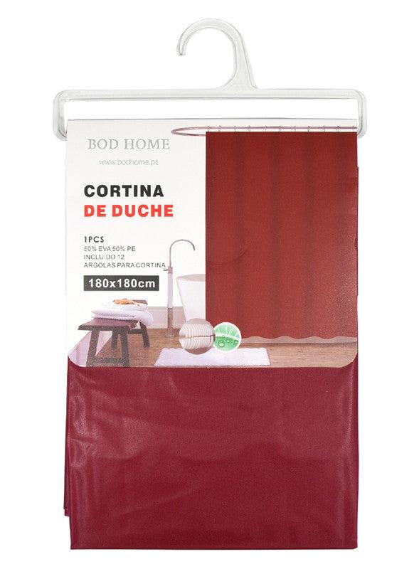 Cortina De Chuveiro Liso Bordô 180*180cm - BOD HOME