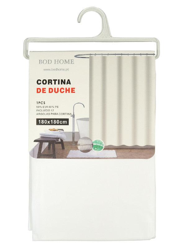 Cortina De Chuveiro Liso Branco 180*180cm - BOD HOME