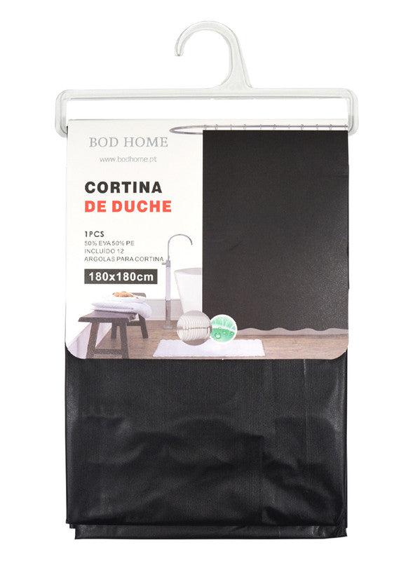 Cortina De Chuveiro Liso Preto 180*180cm - BOD HOME