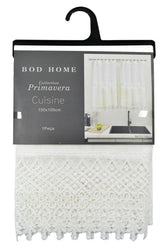 Cortina de cozinha com acabamento vaziado branco - BOD HOME