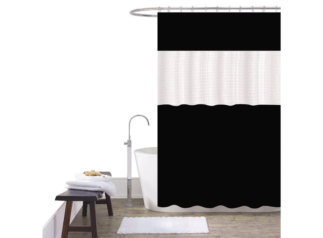 Cortina De Duche Em Patchwork Preto 180*180cm - BOD HOME