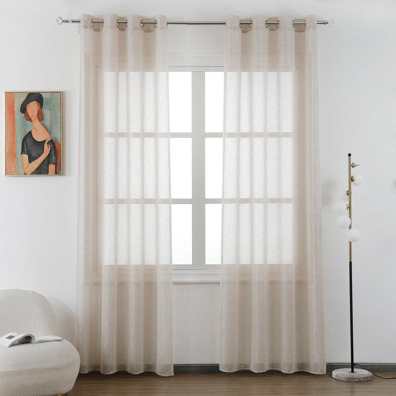 Cortina de linho com fios de prata entrelaçados 140*260cm - BOD HOME