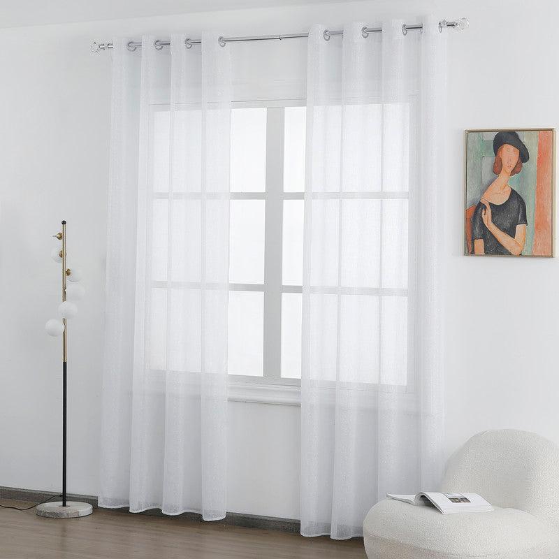 Cortina de linho com fios de prata entrelaçados 140*260cm - BOD HOME