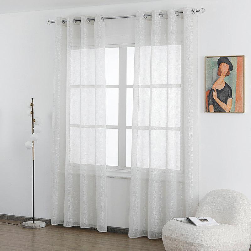 Cortina de linho com fios de prata entrelaçados 140*260cm - BOD HOME