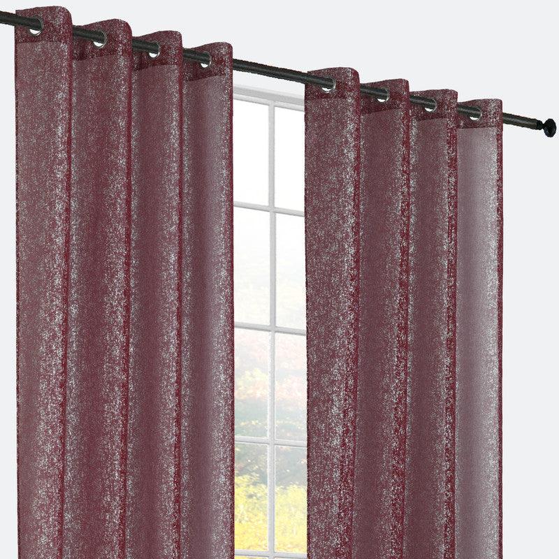 CORTINA DOLLY PONTO DE PRATA BORDÔ 140*260cm - BOD HOME