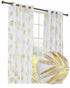 Cortina estampada com dourados de folhas 140*260cm - BOD HOME