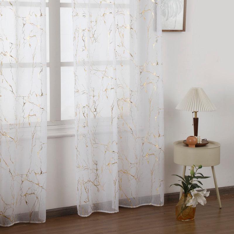 Cortina estampada com dourados de mármore 140*260cm - BOD HOME