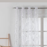 Cortina estampada com prateados de folhas 140*260cm - BOD HOME