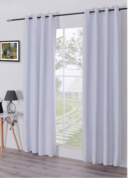 Cortina Opaca de Tecido de Alta Precisão com Efeito Térmico Branco Cinza 140*260cm - BOD HOME