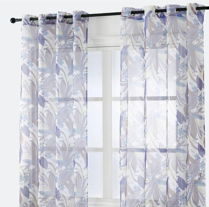 Cortina semi-duole com elegante estampa de folhas 140*260cm - BOD HOME