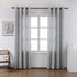 Cortina Tecido Encorpado com Estampa Tridimensional de Margaridas Selvagens Cinzo Claro 140*260cm - BOD HOME