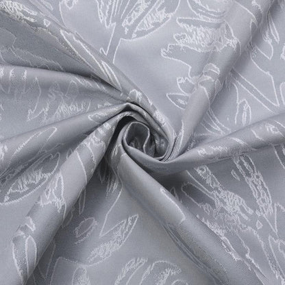 Cortina Tecido Encorpado com Estampa Tridimensional de Margaridas Selvagens Cinzo Claro 140*260cm - BOD HOME