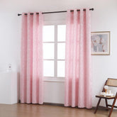 Cortina Tecido Encorpado com Estampa Tridimensional de Margaridas Selvagens Rosa 140*260cm - BOD HOME