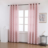 Cortina Tecido Encorpado com Padrão de Linhas Cruzadas Rosa 140*260cm - BOD HOME