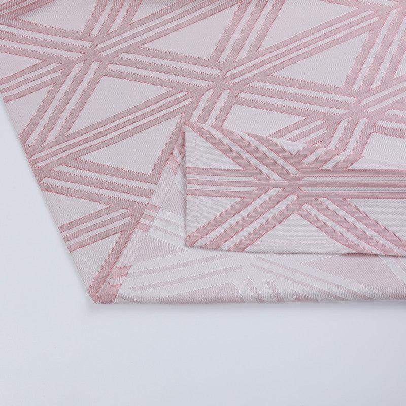 Cortina Tecido Encorpado com Padrão de Linhas Cruzadas Rosa 140*260cm - BOD HOME