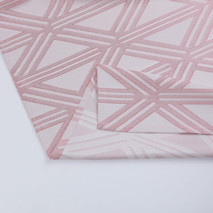 Cortina Tecido Encorpado com Padrão de Linhas Cruzadas Rosa 140*260cm - BOD HOME