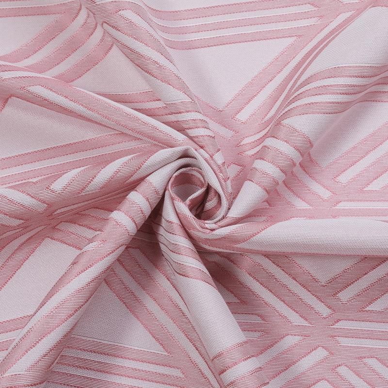 Cortina Tecido Encorpado com Padrão de Linhas Cruzadas Rosa 140*260cm - BOD HOME