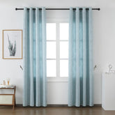 Cortina Tecido Encorpado com Padrão Geométrico Azul Turquesa 140*260cm - BOD HOME