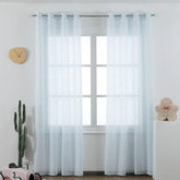 CORTINAS ALFANUMÉRICAS DE TULE AZUL CLARO 140*260cm - BOD HOME