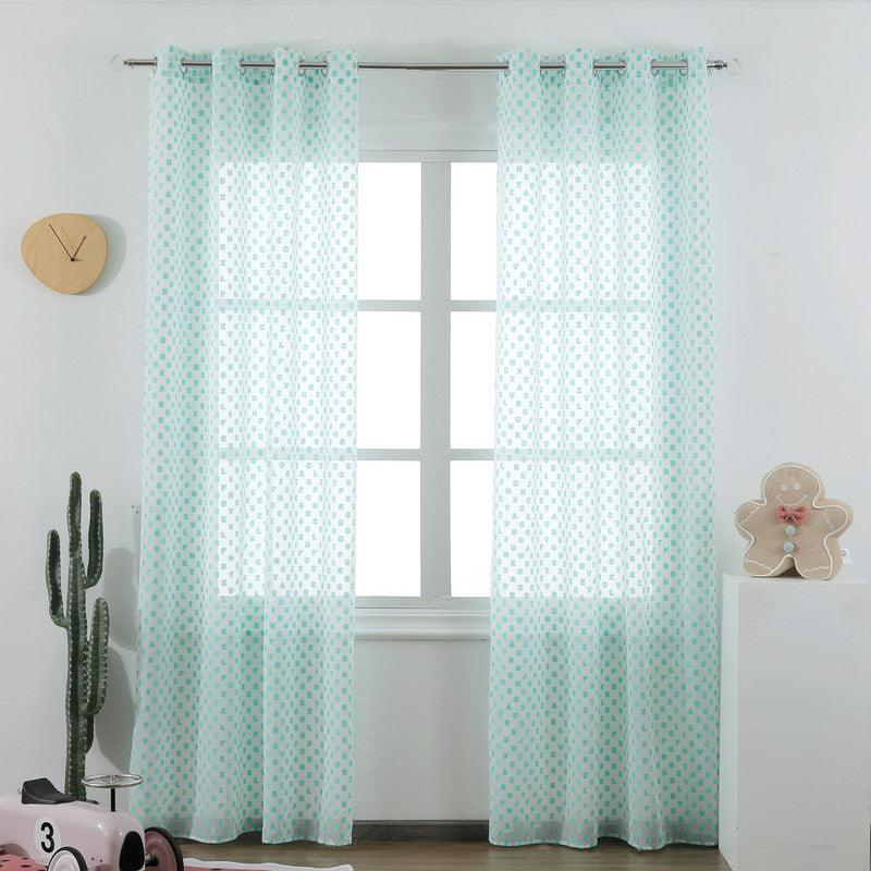 CORTINAS ALFANUMÉRICAS DE TULE AZUL LAGO 140*260cm - BOD HOME