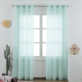 CORTINAS ALFANUMÉRICAS DE TULE AZUL LAGO 140*260cm - BOD HOME