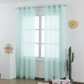 CORTINAS ALFANUMÉRICAS DE TULE AZUL LAGO 140*260cm - BOD HOME