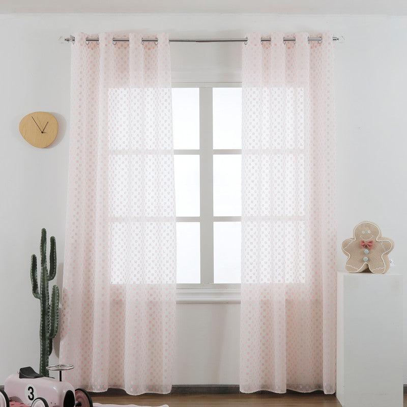 CORTINAS ALFANUMÉRICAS DE TULE COR-DE-ROSA 140*260cm - BOD HOME