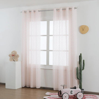 CORTINAS ALFANUMÉRICAS DE TULE COR-DE-ROSA 140*260cm - BOD HOME