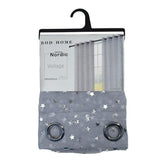CORTINAS DOLLY COM ESTRELAS PRATEADAS CINZO ESCURO 140*260cm - BOD HOME