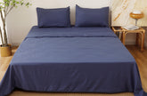 JOGO DE CAMA LISO AZUL ESCURO - BOD HOME