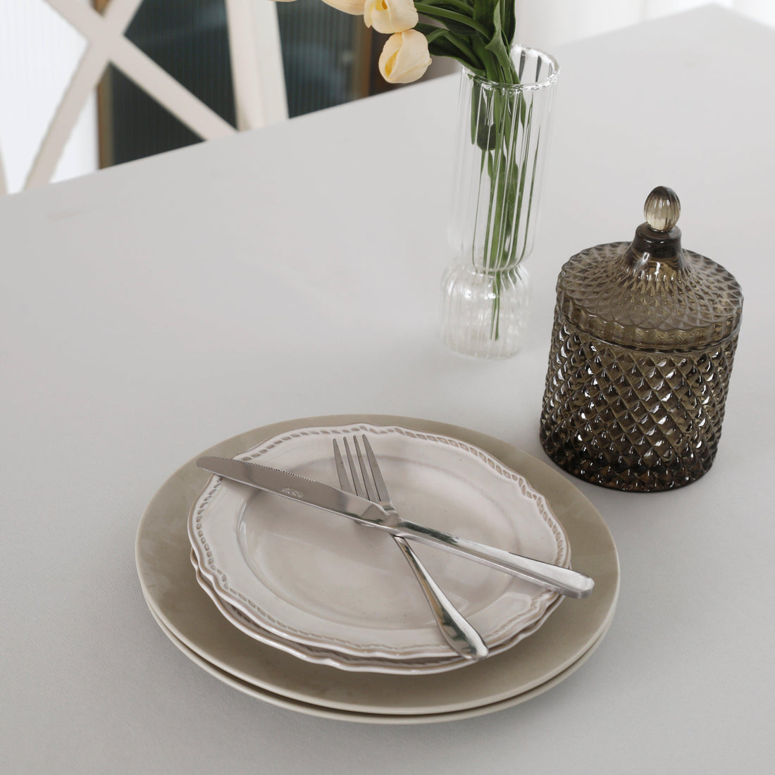 TOALHA DE MESA ANTI-NÓDOA QUADRADA BRANCO - BOD HOME