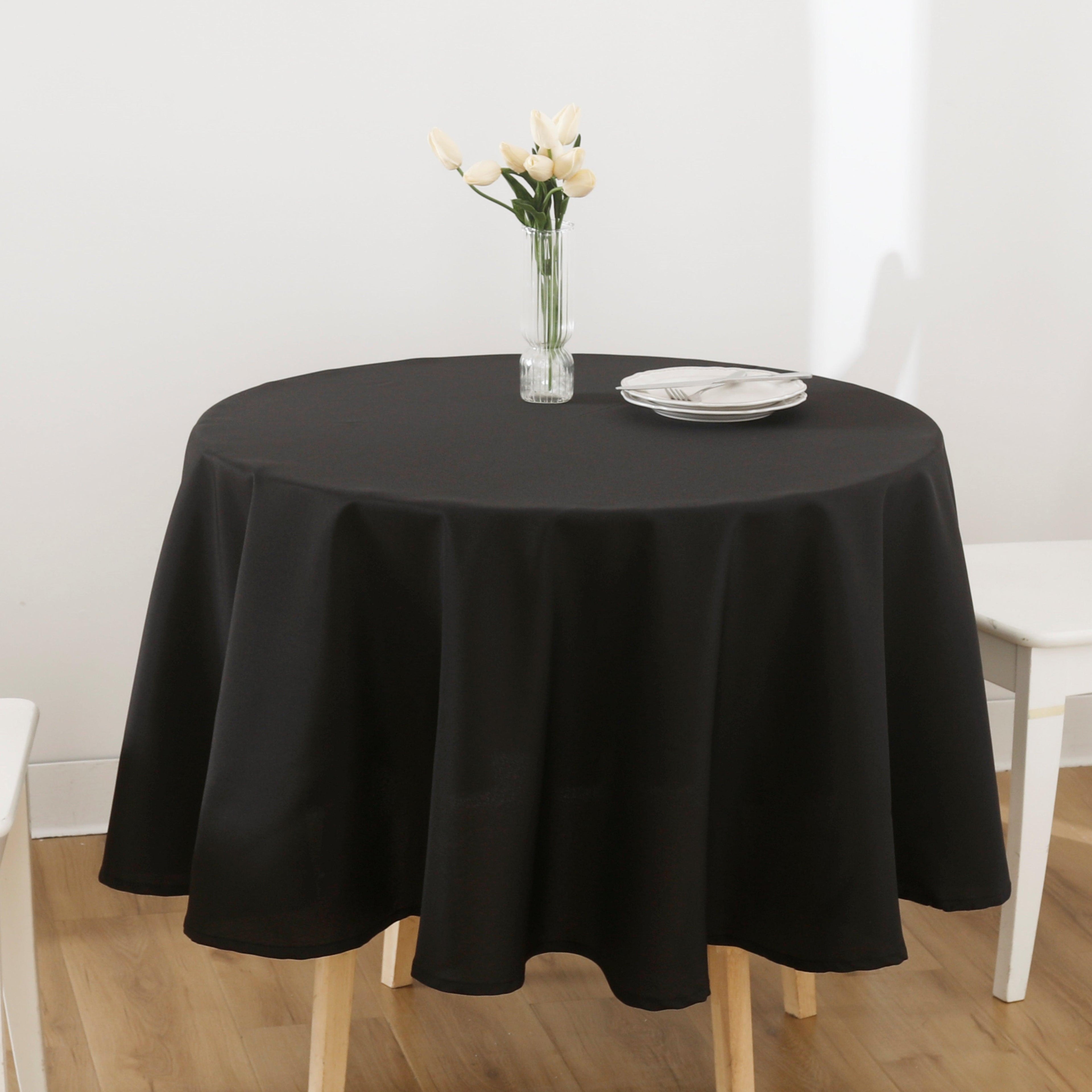 TOALHA DE MESA ANTI-NÓDOA REDONDA PRETO - BOD HOME