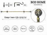 Varao De Cortina 120-210cm Esférica Vazada Dourada - BOD HOME