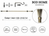 Varao De Cortina 120-210cm Espiral Dourada - BOD HOME