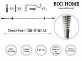 Varao De Cortina 120-210cm Espiral Prateada - BOD HOME